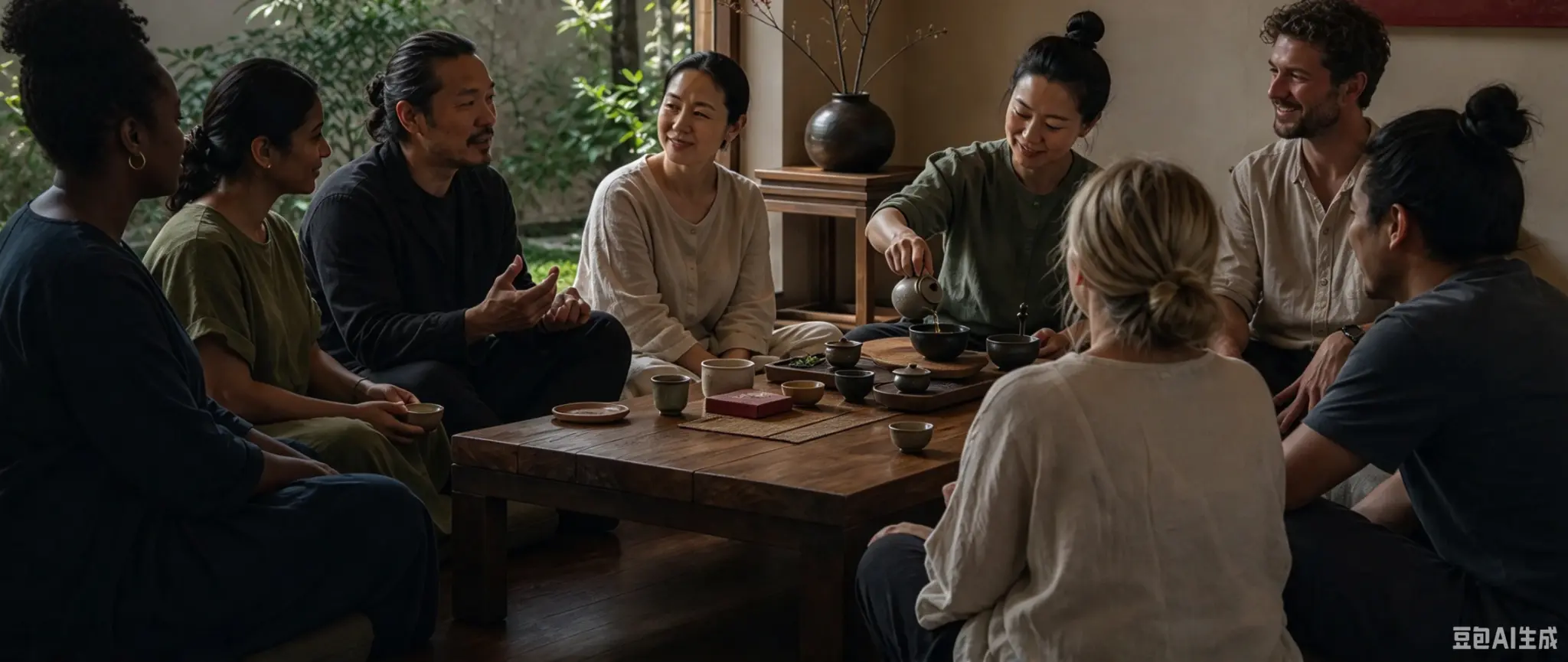 A tea gathering in shared practice and conversation